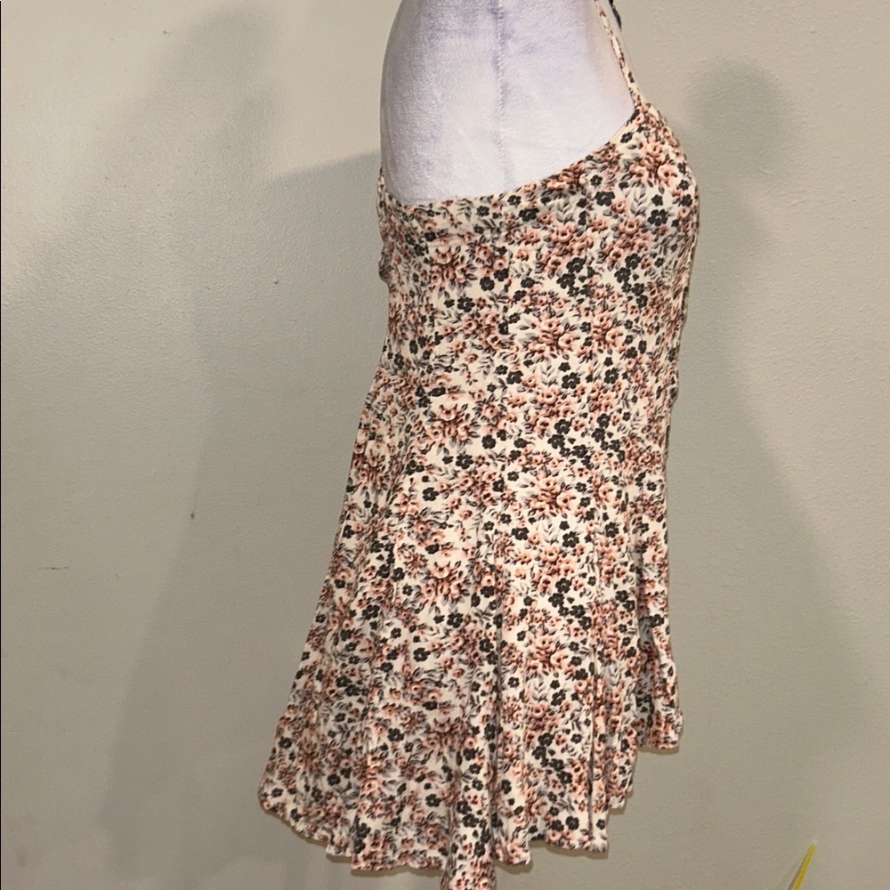 Free People XS Floral Print Button Up Swing Top Blouse Boho Print Women's Top - Picture 5 of 9